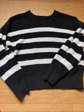 Gap 100% Cotton Roll Neck Striped Sweater Size Small